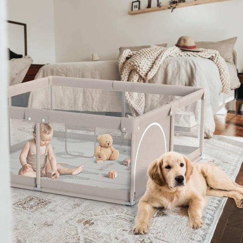 Spacious Baby Playpen with Mat - 47" Play Yard for Infants and Toddlers5