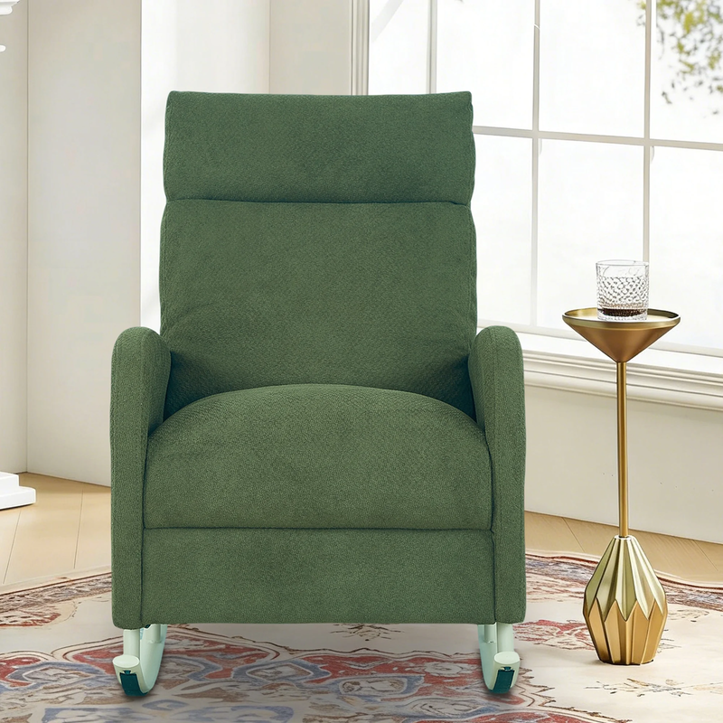 Modern Chenille Rocking Chair for Living Room,Glider Chair for Nursery, with Sid5