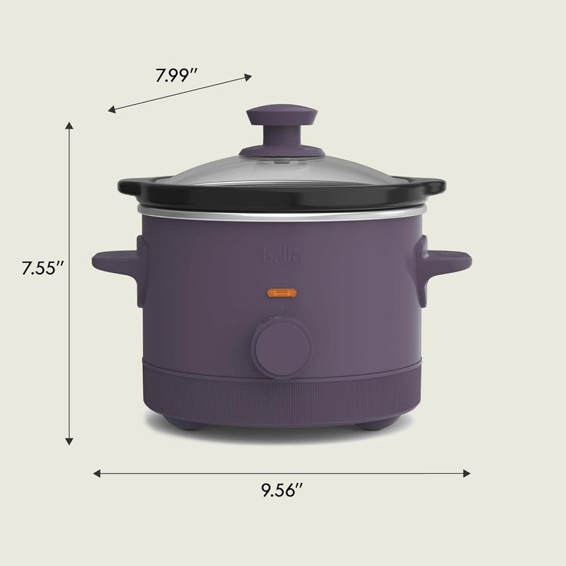 1.5Qt Slow Cooker, 3 Heat Manual, Nonstick Ceramic Pot, Glass Lid, Plum Color7