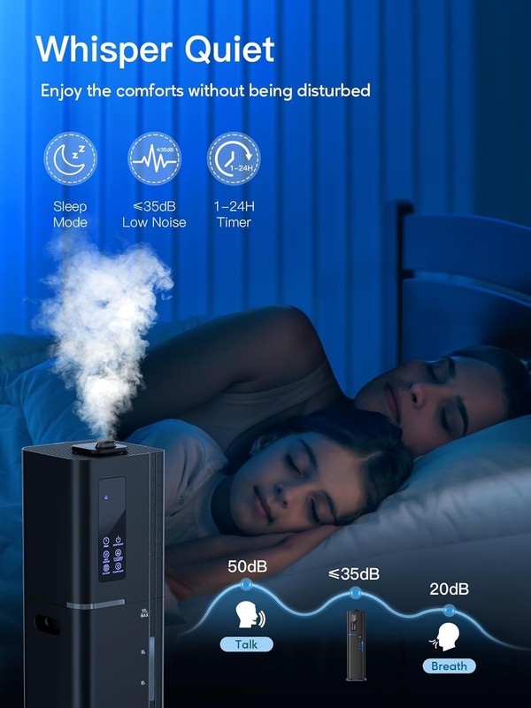 10L Cool Mist Humidifier Top Fill Quiet Ultrasonic 60H Large Room Black4