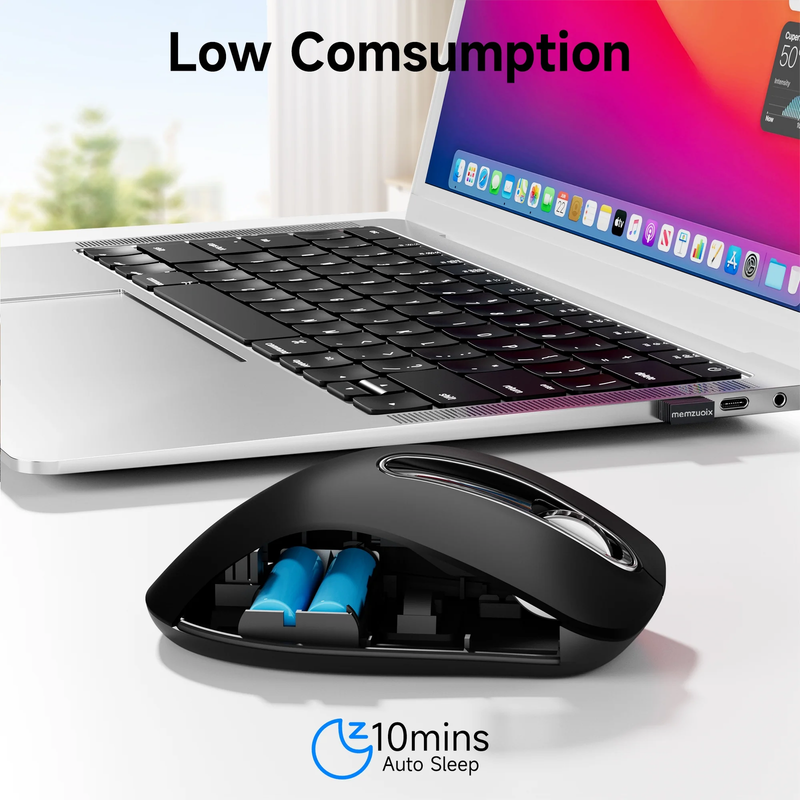 2.4GHz Wireless Mouse 1200 DPI 5 Button USB Receiver for PC Laptop Black2