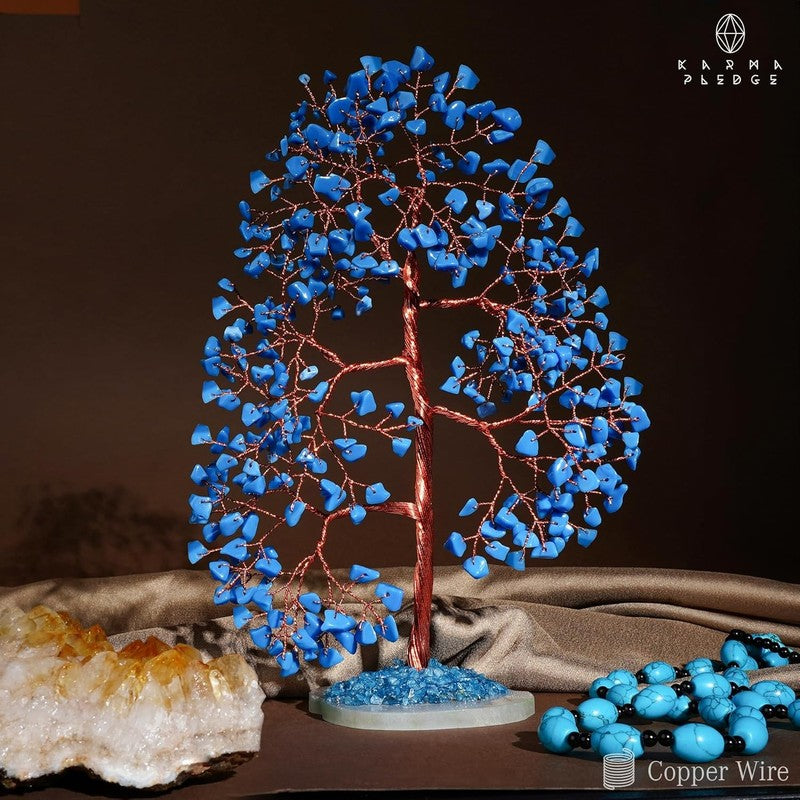 Turquoise Chakra Crystal Tree Feng Shui Decor Positive Energy Good Luck Gift4