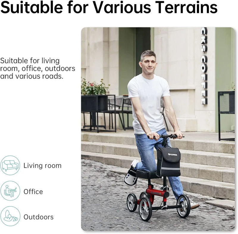 Knee Scooter Steerable Deluxe Medical Knee Walkerfor Foot Injury Crutch Alternat2