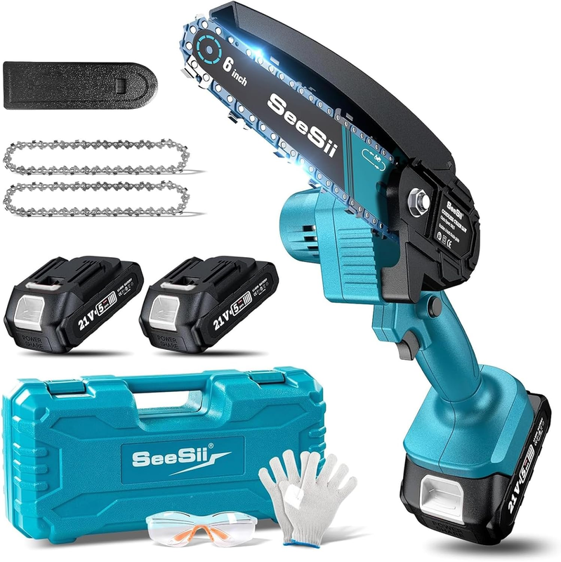 Cordless Mini Chainsaw 6-Inch with 2 Batteries - Perfect Gift for Dad!8