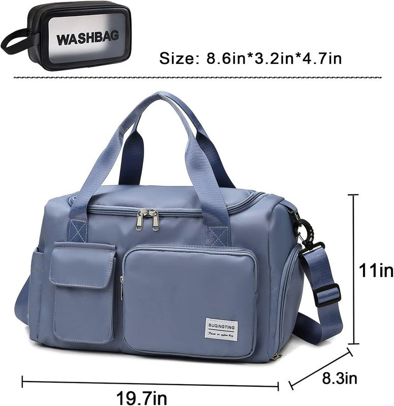 Women Gym Duffle Bag Travel Weekender Carry On w/ Shoe Pocket2
