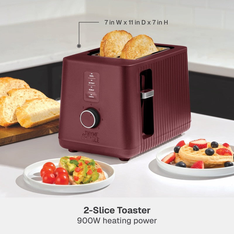 2-Slice Toaster, Extra-Wide Slots with Removable Crumb Tray, Cabernet Red2