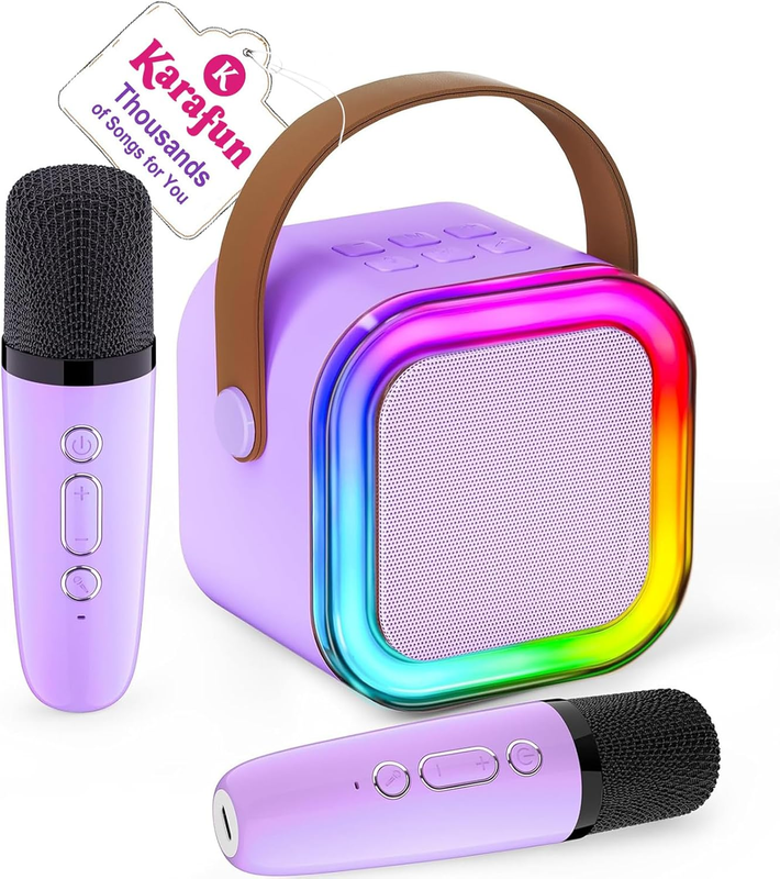 Mini Karaoke Machine for Kids, 2025 Toys Portable MP3 Player w/ 2 Wireless Mics10
