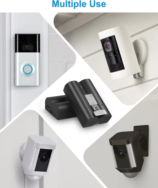 2 Pack Rechargeable Battery for Ring Doorbell, Camera & Spotlight Cam7