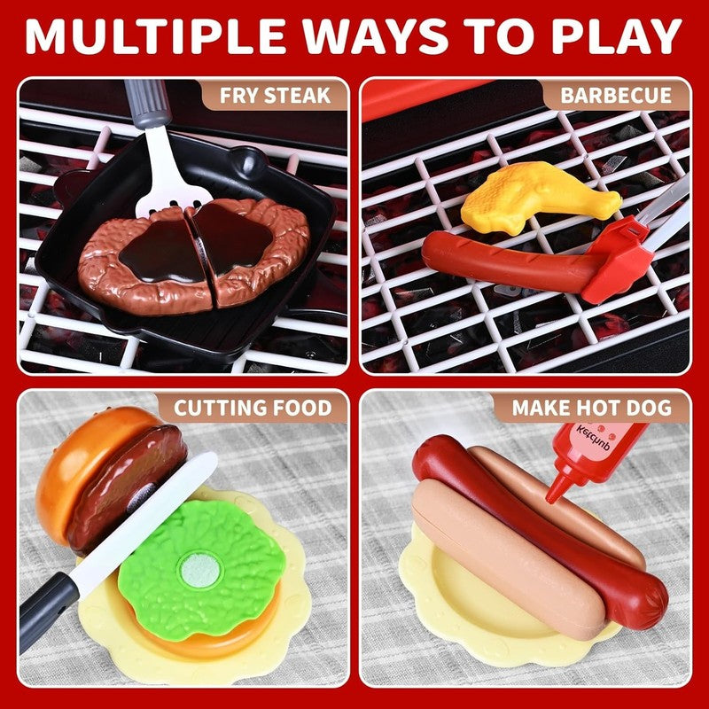 Kids BBQ Grill Play Kitchen Set – Lights, Sound & Smoke Toy2