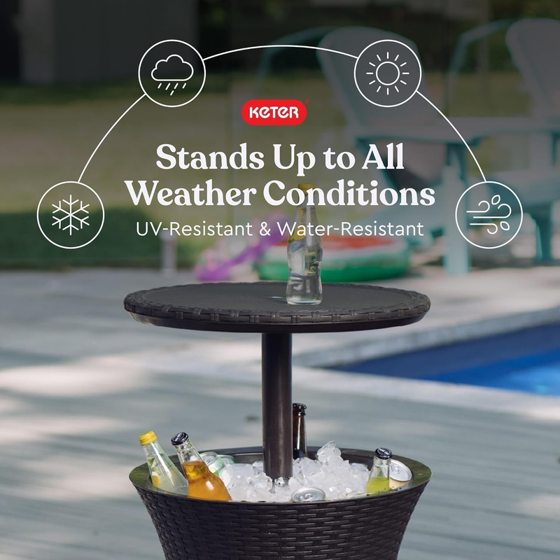 Pacific Cool Bar Outdoor Patio Furniture and Hot Tub Side Table with 7.5 Gallon 3