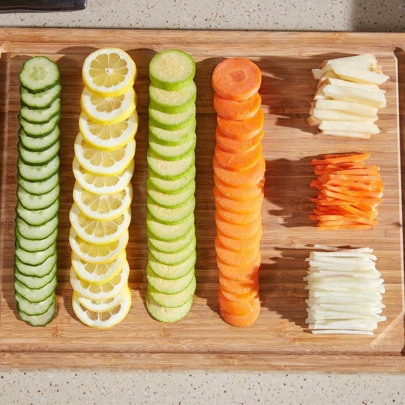 Safe Mandoline Slicer 5 in 1 Vegetable Cutter, Strips Julienne Dicer Adjustable 3