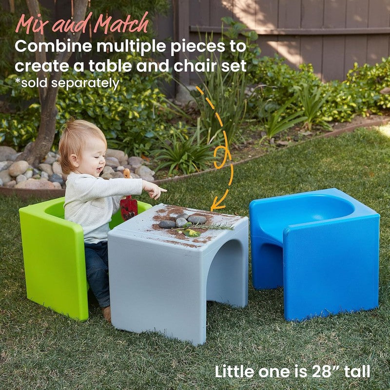 Tri Me 3 In 1 Cube Chair, Kids Furniture, Blue4