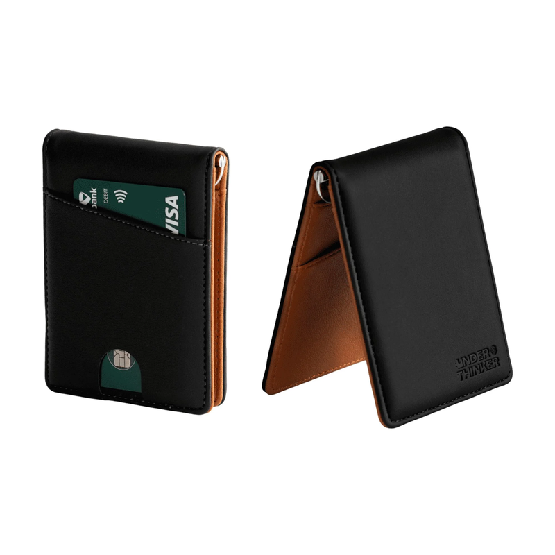 Genus RFID Money Clip Wallet Men Slim PU Leather Bifold ID Window Brown11