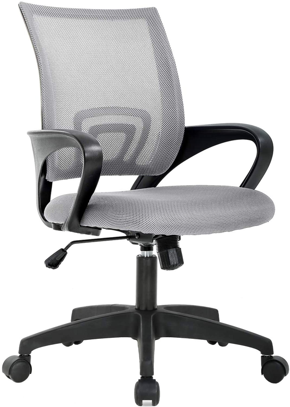 | Ergonomic Office Chair | Mid-Back Swivel Desk Chair | Breathable Backrest & Lu9