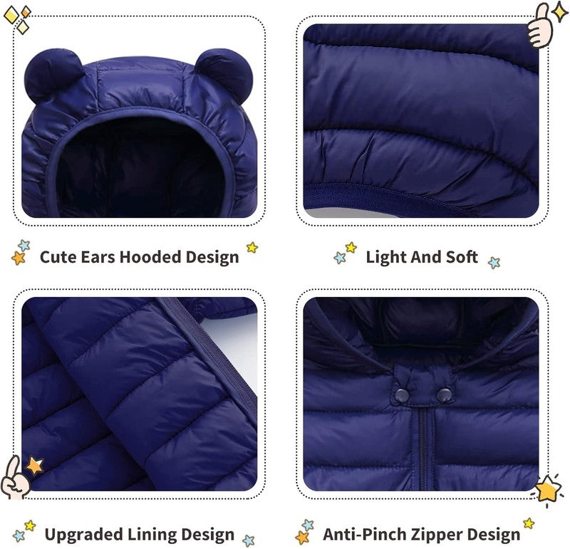 Baby Winter Puffer Jacket with Bear Hood Toddler Coat 6M 3T Boys & Girls4