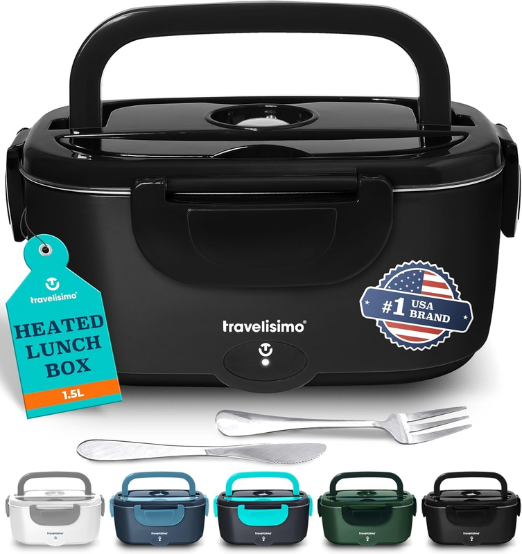 Electric Lunch Box 100W Food Warmer 1.5L Stainless Steel 12V/24V/110V0
