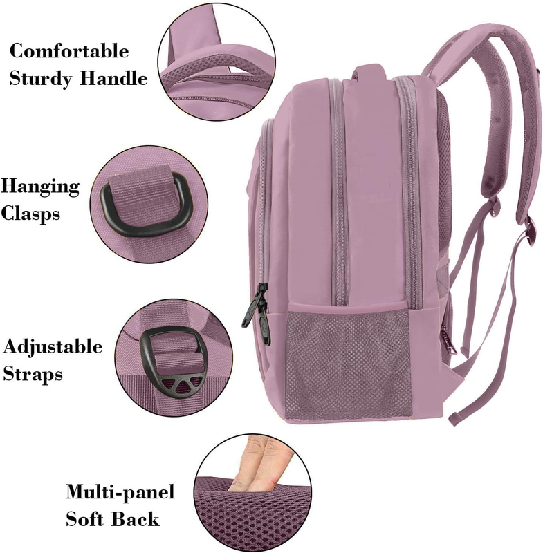 Personal Item Backpack 18x14x8 Underseat Laptop Bag 15.6" Purple3