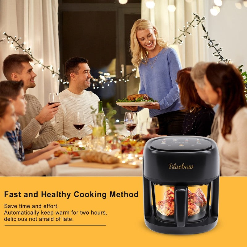 5QT Air Fryer, 360° Glass View, 8-in-1 Digital, Nonstick Basket, 1350W, Black6