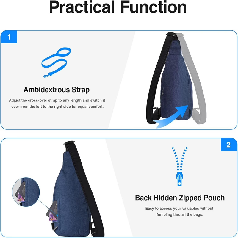 Unisex anti Theft Travel Hiking Walking Sling Cross Body Shoulder Chest Bag1