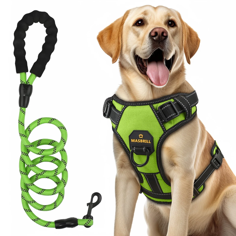 MASBRILL No Pull Dog Harness and Leash Set, Reflective Adjustable Vest Small9