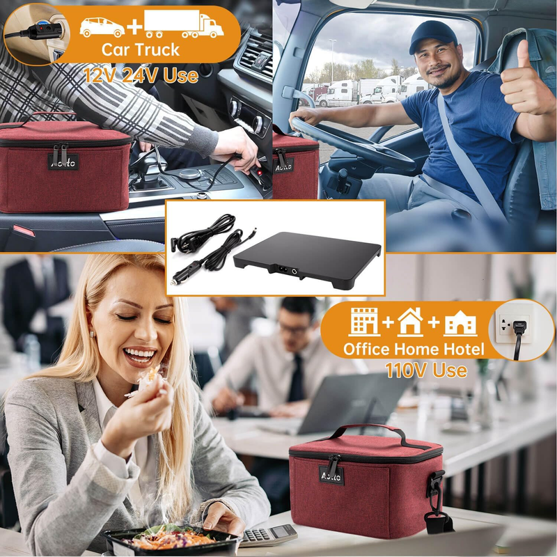 Portable Electric Lunch Box Food Warmer 12V/24V/110V Car Oven Red  You’re now ch1
