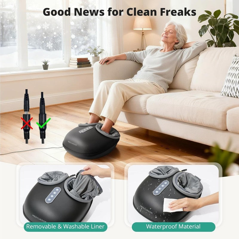 Shiatsu Foot Massager w/ Heat Deep Kneading Pain Relief Fits 13"5