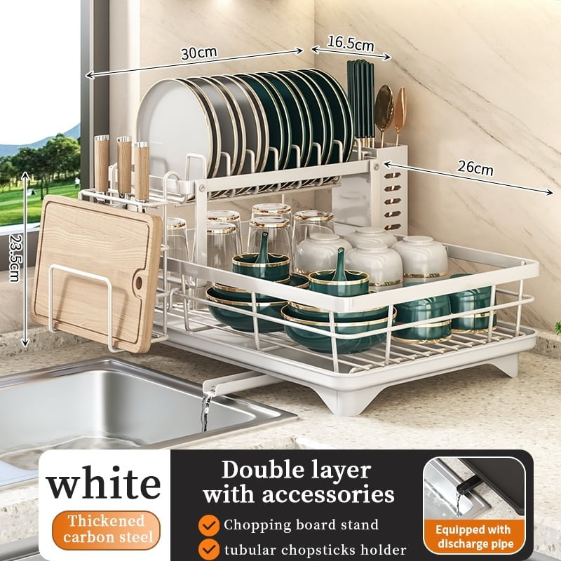 Dish Drying Rack- Space-Saving Dish Rack, Dish Racks for Kitchen Counter, Stainl2