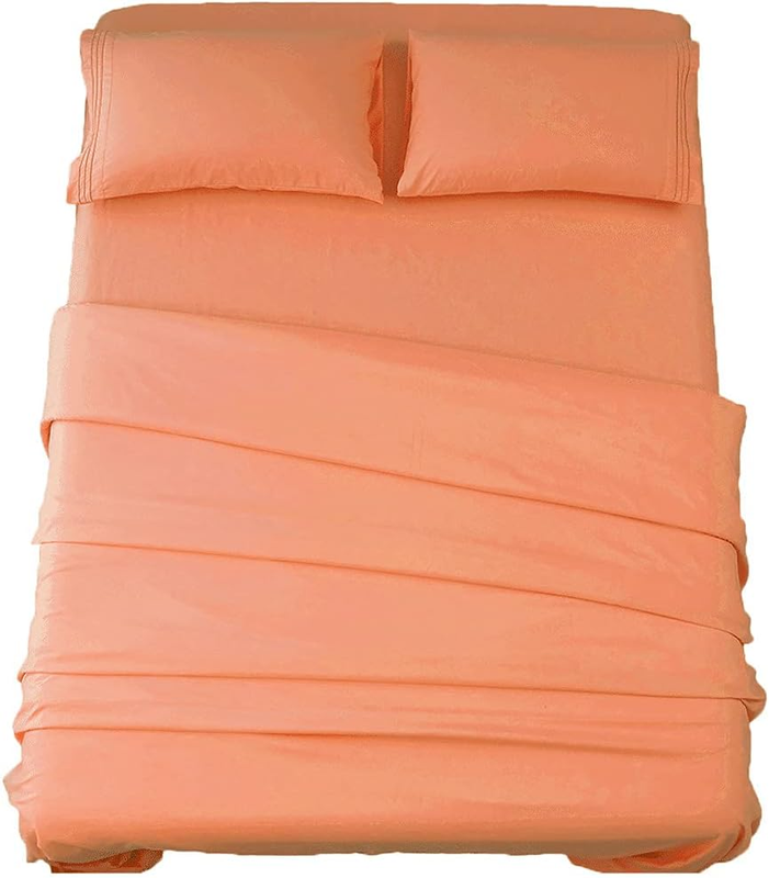 Luxury 1800 Thread Count Microfiber Bed Sheet Set   Coral Queen, 4 Pieces9