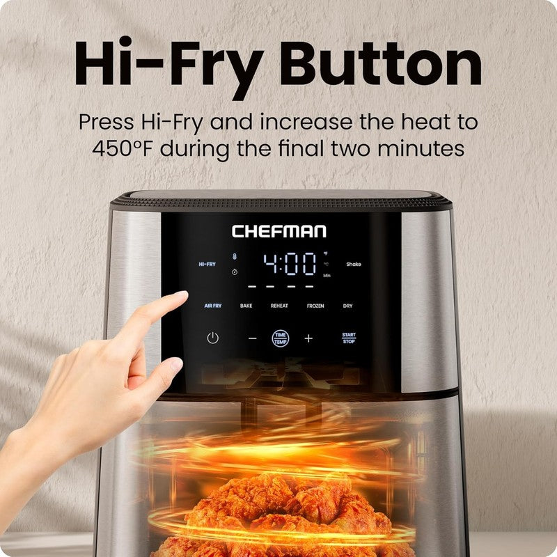 6QT Air Fryer TurboFry 5 in 1 450°F Hi Fry Bake Dehydrate Stainless Steel4