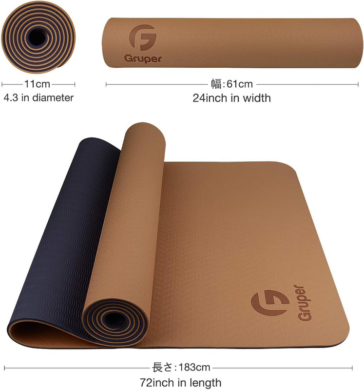 Yoga Mat Non Slip Eco Friendly Exercise Fitness Mat w/ Carry Strap Home Gym4