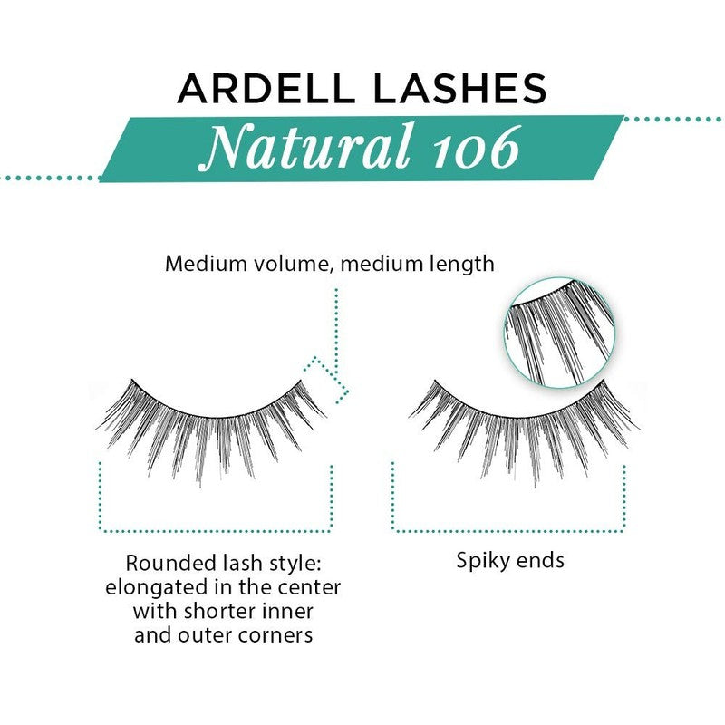 Natural 106 False Eyelashes - Lightweight, Long-Lasting, 4 Pack for Daily Use3