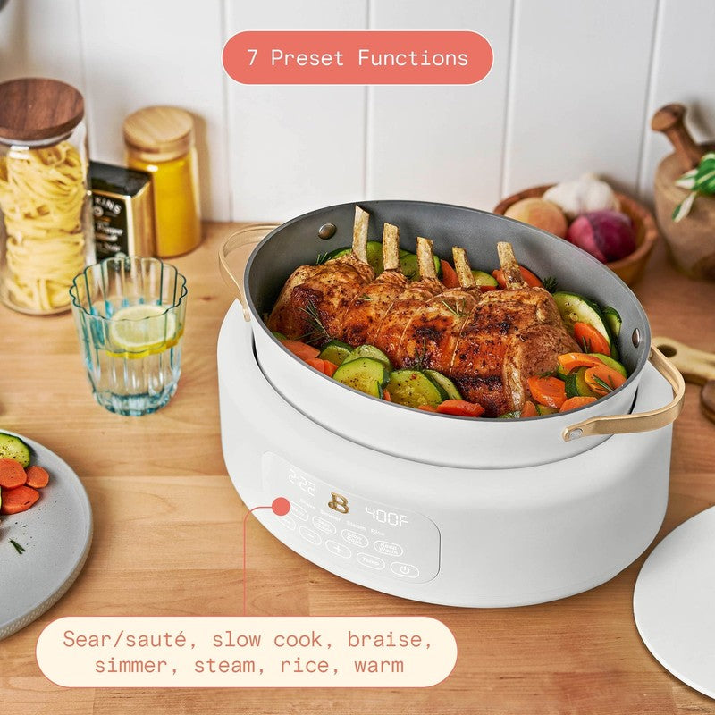 10 in 1, 6 Qt Electric Multi Cooker, White Icing by Drew Barrymore4