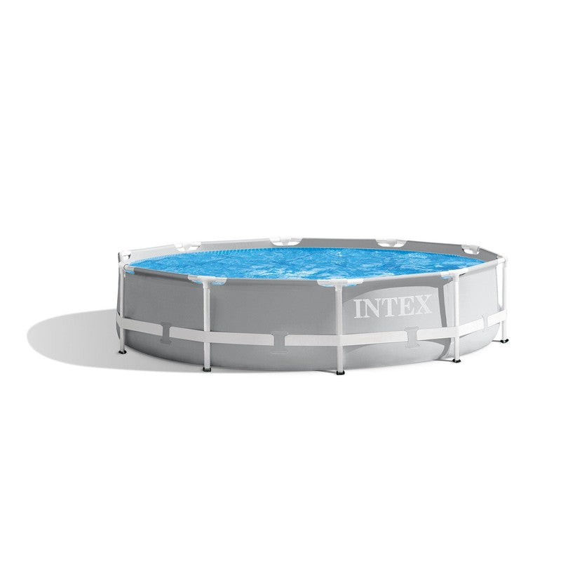 10ft Round Prism Frame Pool 30in Above Ground Swimming Pool Gray6