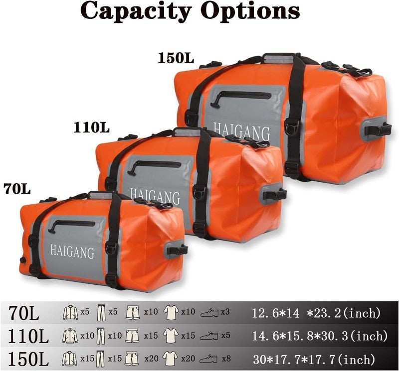 70L Waterproof Duffel Bag Travel Dry Bag, Large Capacity, Adjustable Thickened S1