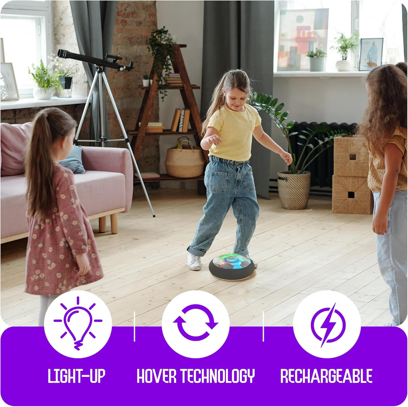 Hover Soccer Light Up Ball, Indoor Toy Games Gifts for Birthday, Kids, Boys for 2