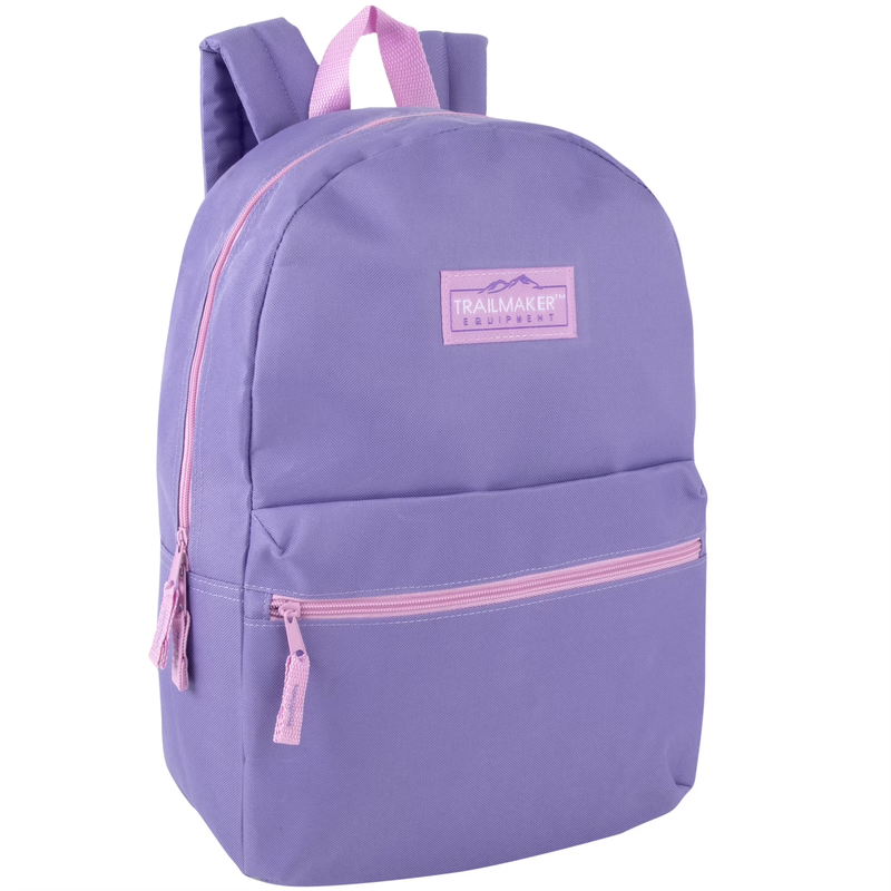 17" Solid Color Backpack Purple Work Office Gym Travel Bag8