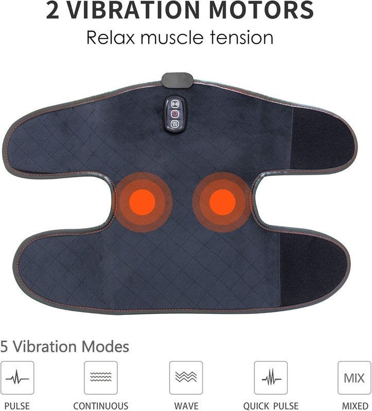 Heated Knee Massager w/ Vibration Heat Pain Relief Knee Pad Pair1