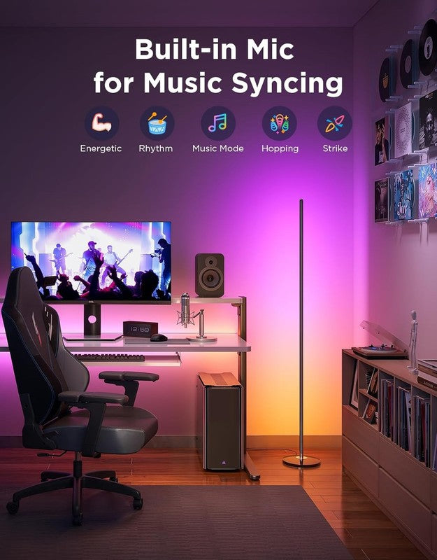 RGBIC Floor Lamp Basic, LED Corner Lamp Works with Alexa, 1000 Lumen Smart Moder3