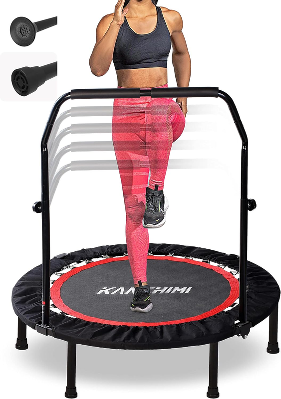 Folding Mini Rebounder Trampoline with Handle, 330Lbs Max Load, 40"-48"10