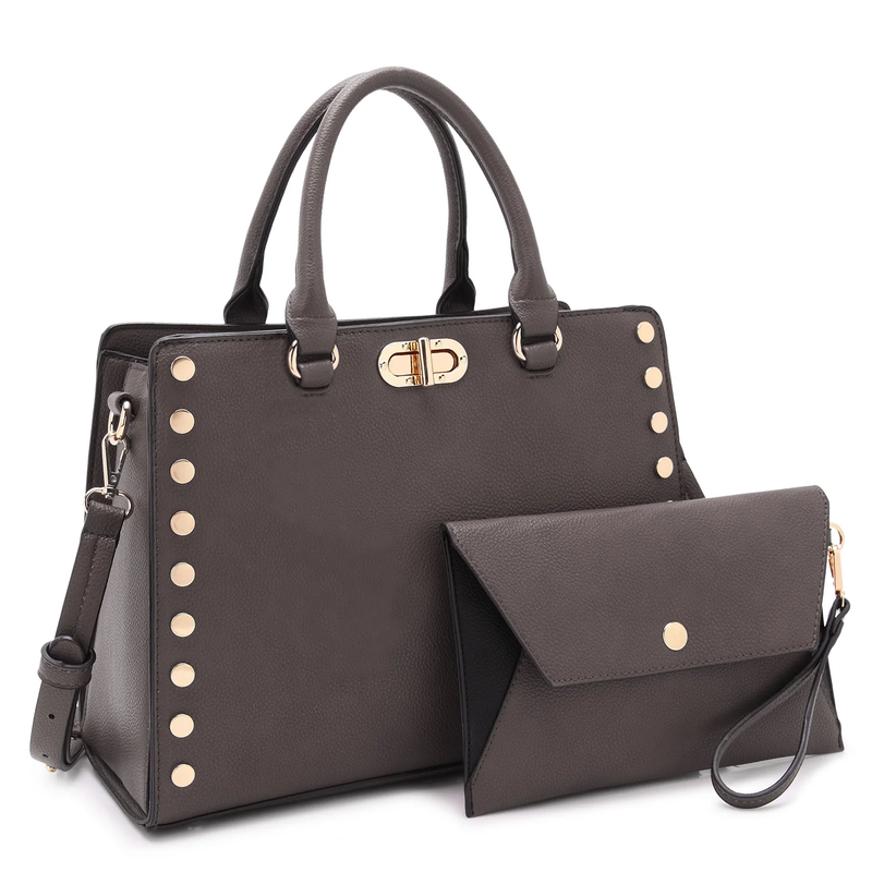 Women Satchel Handbag Shoulder Tote Work Bag with Matching Wallet8