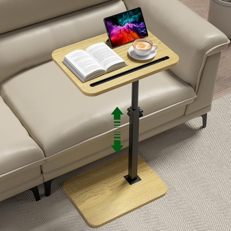 TV Tray C Sofa Swivel Adjustable Height Laptop Phone Tablet Holder Small Space9