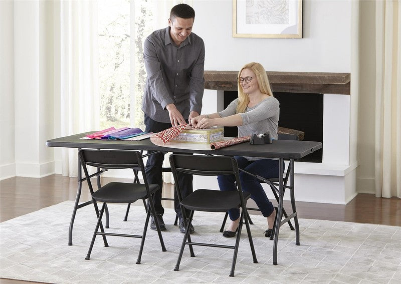 6 Foot Premium Folding Table, Black1