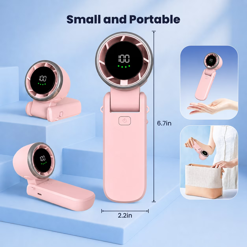 Portable Fan, 15H 100 Speeds 3600Mah Small Fan for Indoor Outdoor Gifts for Wome5