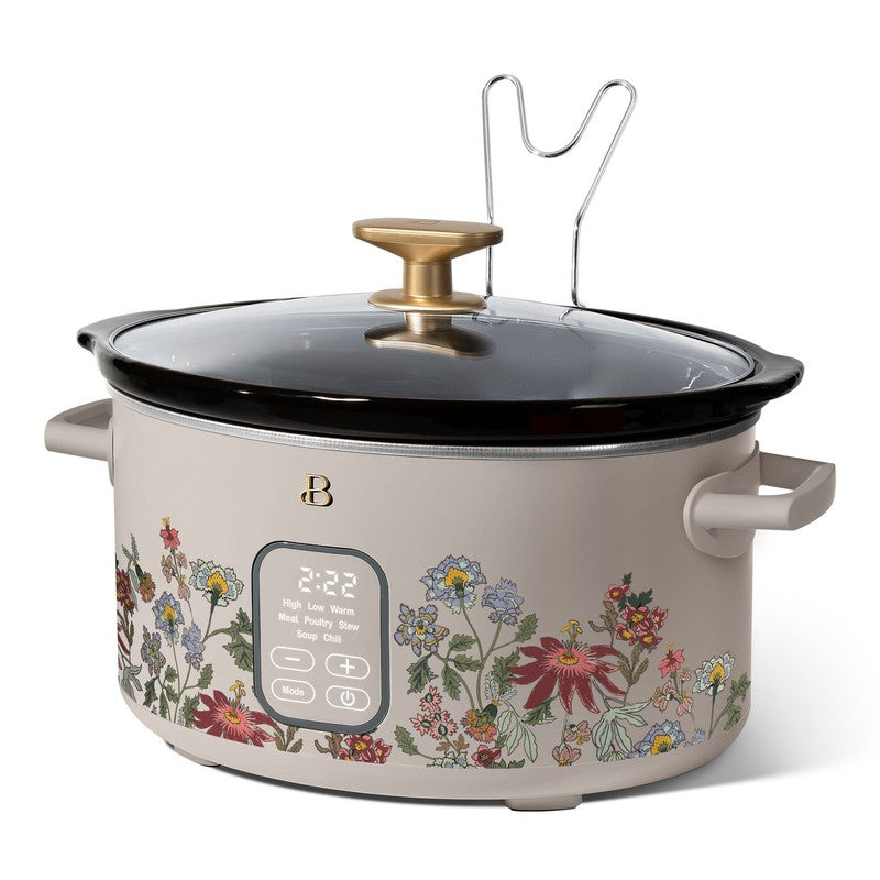 6 Qt Programmable Slow Cooker, Wildflower Porcini Taupe by Drew Barrymore6