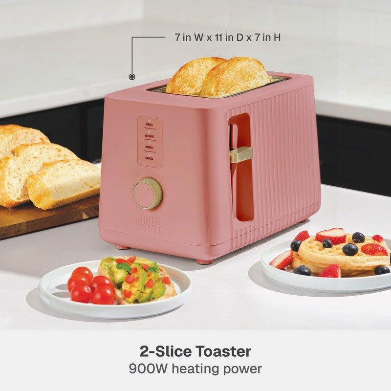 2-Slice Toaster, Extra-Wide Slots with Removable Crumb Tray, Faded Rose2