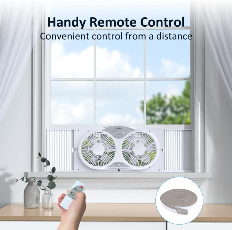 Quiet Reversible Window Fan with Remote Control & Adjustable Width, 9" Blades4