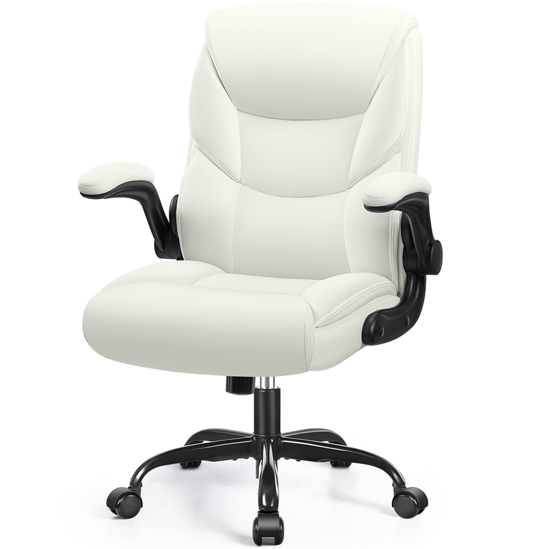 Leather Computer Office Chair 400LB Capacity High Back White9