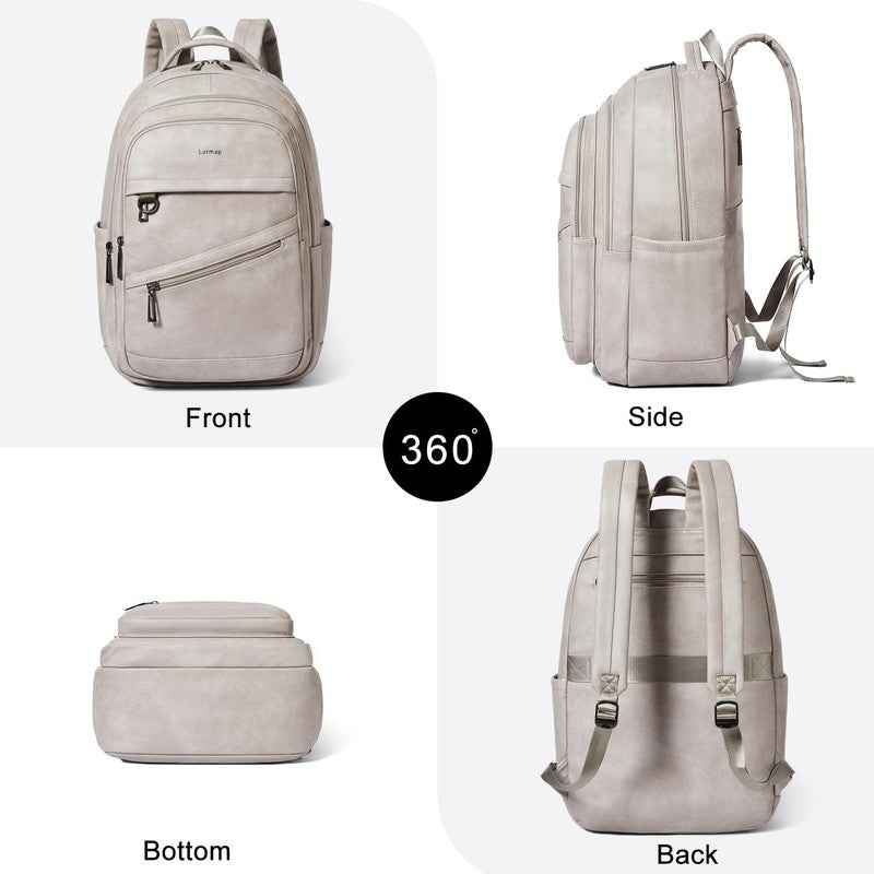 43L Backpack for Women Men - Vegan Leather Backpack Purse Travel Carry-On Bag Co6