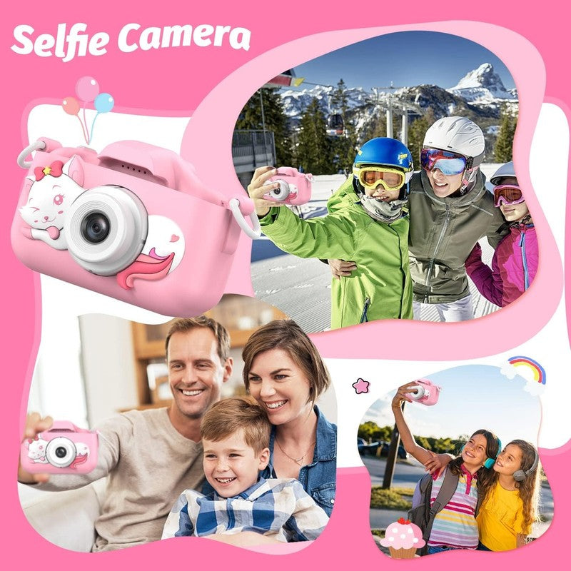 Kids Selfie Digital Camera Toy w/ Protective Cover 32GB SD Card Ages 3 102