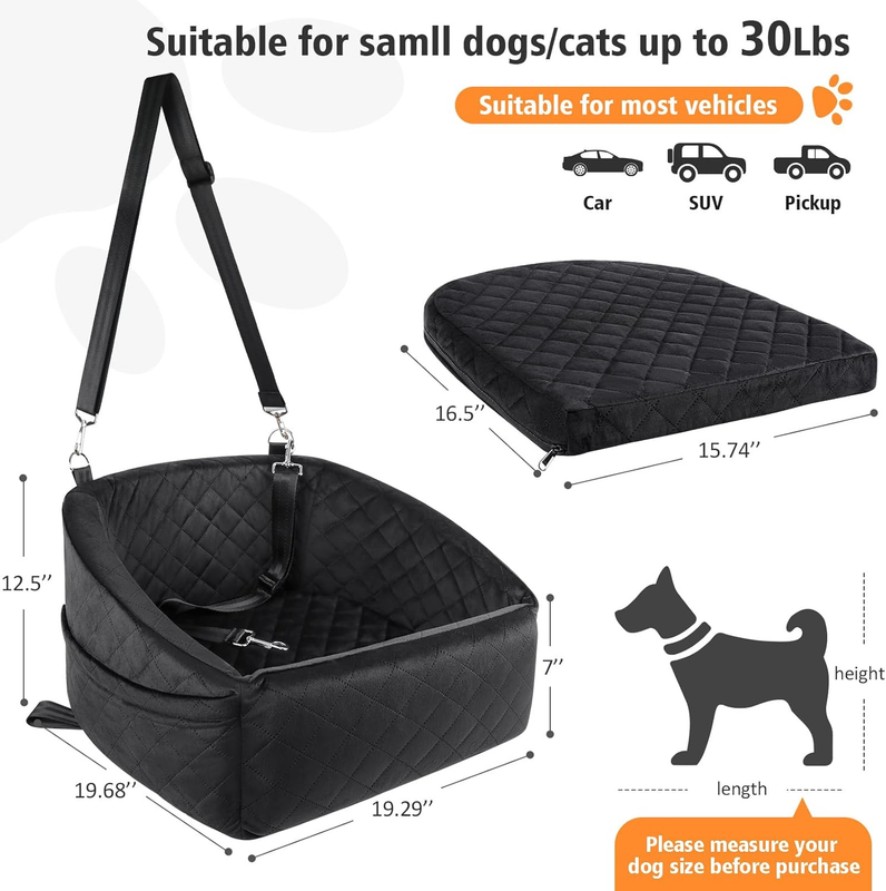 Dog Car Seat for Small Medium Dogs,Detachable Washable Dog Booster Seat under 301